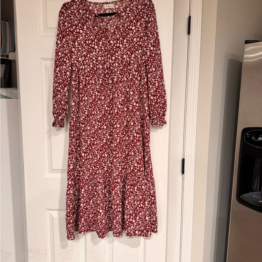 Red Ruffled Sundress with Bishop Sleeves